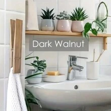 Monalife Country Style Wooden Towel Rack, Wall Mounted Design, French Country Style, With Clothes Hanging Rack, For Clothes And Towel Storage, Extend Bathroom Space, Wood Material, Standalone, Stainless Steel Appearance, No Power Needed