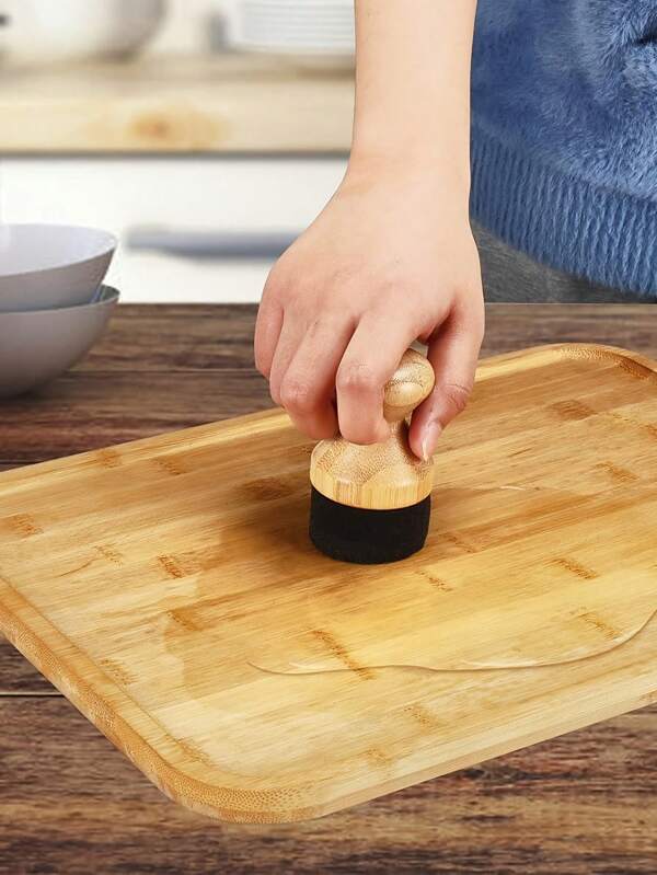 1pc Cutting Board Oil Wax Applicator For Mineral Oil Board - Natural Bamboo Applicator For Cutting Boards, Wooden Spatula, Spoon And Other Utensils