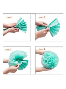 10 Chiếc Khăn Giấy Hoa Bóng, Tắm Cho Bé Sinh Nhật Trang Trí Giấy Pom Pom, Handmade Treo Giấy Pompom Trang Trí Đám Cưới - Nhiều màu - Xem 5