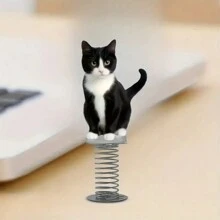 1pc Black And White Acrylic Cat Figurine Desktop Decor, Suitable For Desktop Spring Ornaments, An Ideal Gift For Parents And Friends Back To School