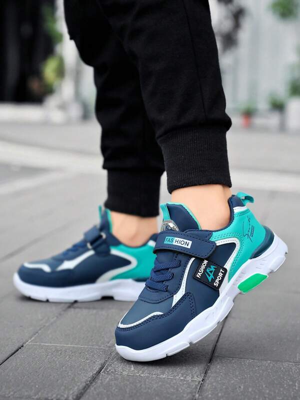 Zapatillas deportivas casuales de piel sintética para niños y niñas, para primavera/otoño/todo el año, para volver al colegio, con cierre elástico, parte superior ligera, suela de EVA, diseño de corte bajo, aptas para uso diario, correr y actividades casuales