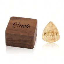 1 PC Personalized Guitar Picks, Custom Text Wooden Guitar Pick Case Box With Engraving, Wood Guitar Pick Organizer Music Gift For Guitarist Musician