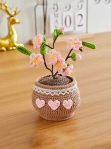 1 cây Bonsai hoa Tulip may mắn đan móc thủ công, chậu hoa trang trí xe hơi cho phòng khách lễ Phục sinh - Nhiều màu - Xem 15