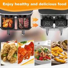 1 pièce Doublure en silicone antiadhésive pour friteuse à air rectangulaire, plateau de cuisson réutilisable, insert de panier pour Foodi Dual Airfryer Pot de remplacement, facile à nettoyer, ustensiles de cuisson, gadgets de cuisine, accessoires de cuisine