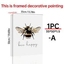 1 Peça Poster De Lona Com Slogan Motivacional, Impressão De Ilustração De Inseto De Abelha Floral, Pintura De Arte, Imagem De Parede Inspiradora Minimalista Moderna Nórdica Para Decoração De Casa Sala Quarto Escritório, Sem Moldura - Multicolorido - Visão 17