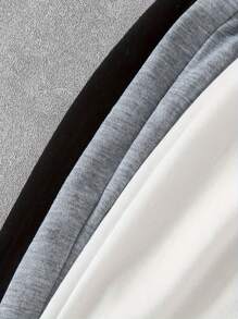 3pcs/Pack Boys' Black, Gray, White Running Sports Shorts, Comfortable & Breathable For Summer