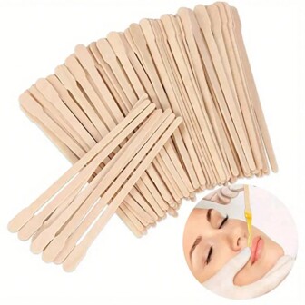 Bastoncini monouso per ceretta, strumento per la rimozione dei peli, depressore linguale liscio per rimozione dei peli del viso, sopracciglia e corpo, piccole spatole di legno, facili da applicare, prodotti per capelli e accessori per barbiere, essenziali di viaggio per la bellezza del salone