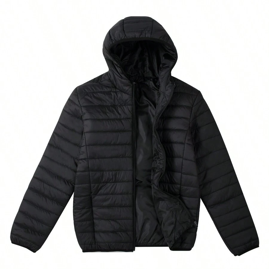 Men's Puffer Jacket Lightweight Packable Puffy Jacket Coat Winter Outdoor Ski Hiking Outerwear - màu đen - Xem 1