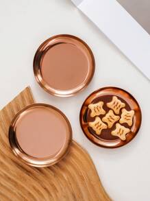 3pcs/6pcs Stainless Steel Rose Gold Small Trays, Snack Trays, Dessert Trays For Wedding, Festival, Party - Multicolor - View 5
