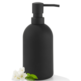 1 pieza Dispensador de jabón de alta capacidad negro mate - 16 oz, apto para encimeras de baño y cocina