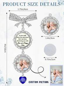 1 枚个性化照片钻石蝴蝶结胸针，精致的蝴蝶结镶嵌着闪亮的钻石，设计奢华典雅。您可以定制您记忆中最重要的人。可用作婚礼配饰、花束装饰。婚礼纪念礼物、母亲节礼物、送给新娘和新郎/丈夫和妻子/父亲和母亲的生日礼物。 - 彩色 - 查看 7