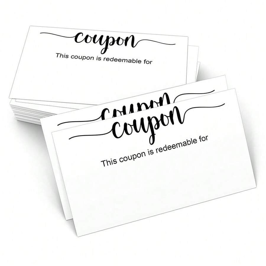 20 50pcs blank coupon cards tan white 3 5x2inch little diy gift