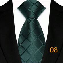GOADAFOO Corbata de lujo de 8 cm para hombre, con rayas verdes, floral sólido, corbata de cuello tejida jacquard para hombre, novio, negocios, boda, fiesta