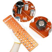 Orange 28-Hole Thread Checker | Nut/Bolt Screw Size Identifier Gauge - Orange - View 3