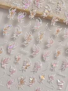 1pc 5D Cute Flower Nail Stickers Self-Adhesive Manicure Decal DIY Charms Foils Decor Nails DIY Nail Supplies  Press On Nails