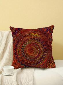 2 Stücke Neu Eingetroffene Beliebte Rote Mandala Muster Serie Polyester Kurzflor Kissenbezug/Kissenhülle