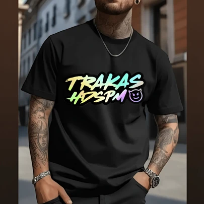 Playera Juvenil Estilo Casual Con Diseño de TRAKAS HDSPM L. R. CONRIQUES, Manga Corta Cuello Redondo Mezcla De Tela Poliéster Algodón En Distintas Tallas Y Colores.