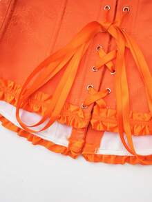 Áo corset nữ kiểu jacquard lưng chéo, màu vàng bơ, thích hợp cho tiệc năm mới, ngày Valentine, các dịp lễ hội mùa hè. - trái cam - Xem 7