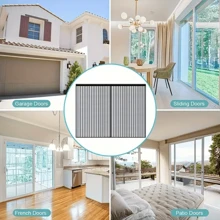 1pc Premium Magnetic Garage Screen Door - Seamless Closure, Weatherproof Mesh, Tool-Free Installation, Full-Frame Hook & Loop Design, Classic Style, Perfect Insect Barrier For Home - Black - View 6