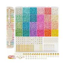 Glass Seed Bead Bracelet Jewelry Making 24 Color Bracelet Making Set Suitable For Girls Adult Friendship Bracelet Making Set With Letter Beads, Used For DIY Craft Gifts