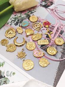 1 件/2 件时尚简约几何珠宝配饰，18K 镀金不锈钢女士项链吊坠，DIY 珠宝用品 - 楓心 - 查看 2