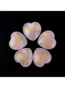 1 件水晶心形 30 毫米雕刻爱情文字婚礼装饰，情人节礼物，天然宝石