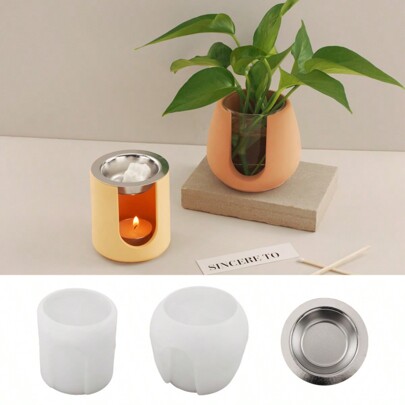 High - Quality Multi - Functional Silicone Resin Casting Mold: Ideal For Creating Hydroponic Vases, Candle Aromatherapy Diffusers, Cylinder Epoxy Art, DIY Home Decor Items, Essential Oil Furnaces, Wax Melts For Aromatherapy, And Serving As A Manual Activity Teaching Aid.