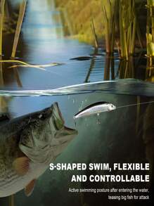 Soft Plastic Lure For Bass Fishing, Realistic Slow Sinking Swimming Bass Lure, Suitable For Freshwater And Saltwater Fishing - Multicolor - View 3