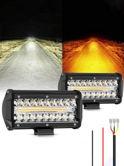  FLYANT 7 Inch 20W Work Light Bar Spot Flood Off-Road Truck Lights, High Brightness Off-Road Spot And Flood Combination - SUV And Truck Off-Road Light Bars For Pickup Trucks, ATV's, SUV's, Trucks, Boat Auto Accessories LED Lights