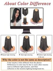 U-förmige synthetische 4 Clip In Haarverlängerungen, kurzer glatter Haarstil, Haarteil 30cm, Naturperücke für Frauen