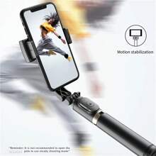 2025 NEW Gimbal Stabilizer Selfie Stick Foldable Wireless Tripod With Bluetooth Shutter Monopod For IOS Android - 黑色 - 查看 3