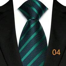 GOADAFOO Corbata de lujo de 8 cm para hombre, con rayas verdes, floral sólido, corbata de cuello tejida jacquard para hombre, novio, negocios, boda, fiesta