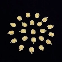 1 件密镶锆石块字母空心椭圆形金色不锈钢珠链女式手链 - 金黃色 - 查看 4