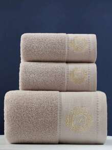 1 pieza Toalla bordada con corona, suave y absorbente - Adecuada para baño, gimnasio, hotel, uso diario. Excelente para regalos de Navidad, Halloween, Acción de Gracias, decoración del baño del hogar, decoración de otoño, de vuelta a la escuela para salón de belleza, baño del hogar