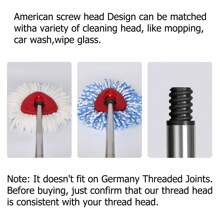 Adjustable 4-Section Stainless Steel Mop Handle With Ergonomic Grip – Extendable 30"-58" Replacement Handle For Easy Cleaning (Wine Red/Black/Blue/Green) - Black - View 5