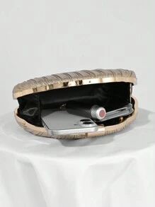 Satin Pleated Box Design Evening Clutch Bag, For Party, Formal Dress, Ball, Prom, Bridal, Prom Bag For Party