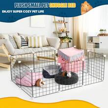 1 pieza Nido de mascota pequeña ultra suave y acogedor - Cama de dormir cálida para hámster, Cama de dormir de jaula premium con relleno aislante, Suministros perfectos para el invierno, Cuidado y confort de hábitat cálido de invierno para hámsters grandes, cobayas y animales pequeños como regalo de Navidad/Halloween/Año Nuevo - Multicolor - Ver 5