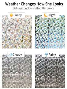 1 卷窗户隐私膜 - 彩色玻璃窗膜 - 热控制紫外线磨砂彩虹浴室装饰膜 - 水钻 3D 静电贴膜 - 易撕易贴家用窗户膜 (44.5 x 200 厘米)、贴纸、墙贴花、用于家居装饰的乙烯基贴花、春季装饰品让您的家焕然一新、Rama 装饰贴纸