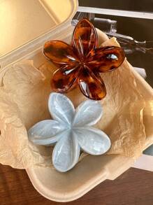 2 piezas Elegantes Clips para el cabello de mujer con flor acrílica de estampado de leopardo, accesorios de cabello versátiles para uso diario, pinzas de cabello elegantes y sofisticadas, pinzas de mandíbula para el cabello, pinzas de cabello, clips de cabello para vacaciones de otoño e invierno