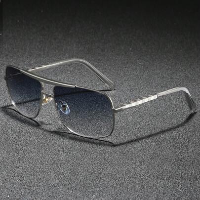 Men's Retro Square Metal Sunglasses, Classic Outdoor Driving Cycling Fishing Sports Goggles, Fashion Gift Eyewear For Summer Beach Vacation,Outdoor,Travel