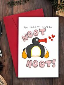 1 st. speelse Noot Noot leuke pinguïn wenskaart met envelop en sluitsticker - perfect voor veelzijdige gelegenheden verjaardag, jubileum, vrijgezellenfeest, vriendschapsdag,