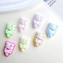 Set de 7 imanes de nevera con diseño de galletas rellenas de gatitos aleatorios, pegatinas decorativas para la cocina