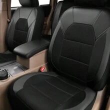 Funda Asiento Coche para la mayoría de los modelos, 9 Piezas Delanteros y Traseros Juegos de Cubreasientos Interior Accesorios - Negro - Ver 8
