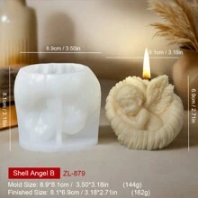 Khuôn nến silicon hình thiên thần, Khuôn nến trang trí thủ công DIY - trắng - Xem 3
