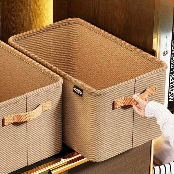 [Contenedores de almacenamiento de acero reforzado multiusos] Contenedores de almacenamiento para auto de fibra de poliéster, cajas organizadoras, cestas multiusos para el hogar para ropa y accesorios, con marco de acero reforzado, para oficina, dormitorio y uso vehicular