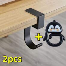 2 个铝合金桌面挂钩，便携式背包夹，适用于办公室、大学生，适合情人节礼物 - 彩色 - 查看 1