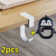 2 个铝合金桌面挂钩，便携式背包夹，适用于办公室、大学生，适合情人节礼物 - 彩色 - 查看 3