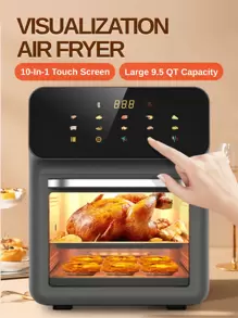RAF 9.5Quarts Food Essentials And Family Helpers Smart Air Fryer Oil-Free Electric Fryer Household Electric Oven Kitchen Toaster Multifunctional Microwave Fans Oven Smart Assistant Enjoy Life Kitchen Appliance Cooking Electric Touch Screen 10-In-1 Function