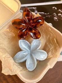 2 piezas Elegantes Clips para el cabello de mujer con flor acrílica de estampado de leopardo, accesorios de cabello versátiles para uso diario, pinzas de cabello elegantes y sofisticadas, pinzas de mandíbula para el cabello, pinzas de cabello, clips de cabello para vacaciones de otoño e invierno