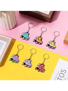 6pcs Roller Skate Keychain Skating Party Favors Roller Skating Party Supplies For 80s 90s Roller Skating Themed Party Hip Hop Disco Birthday Party Decorations Gifts Color Randomen - Multicolor - View 5